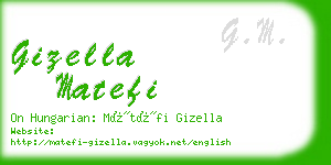 gizella matefi business card